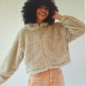 BDG cropped teddy jacket